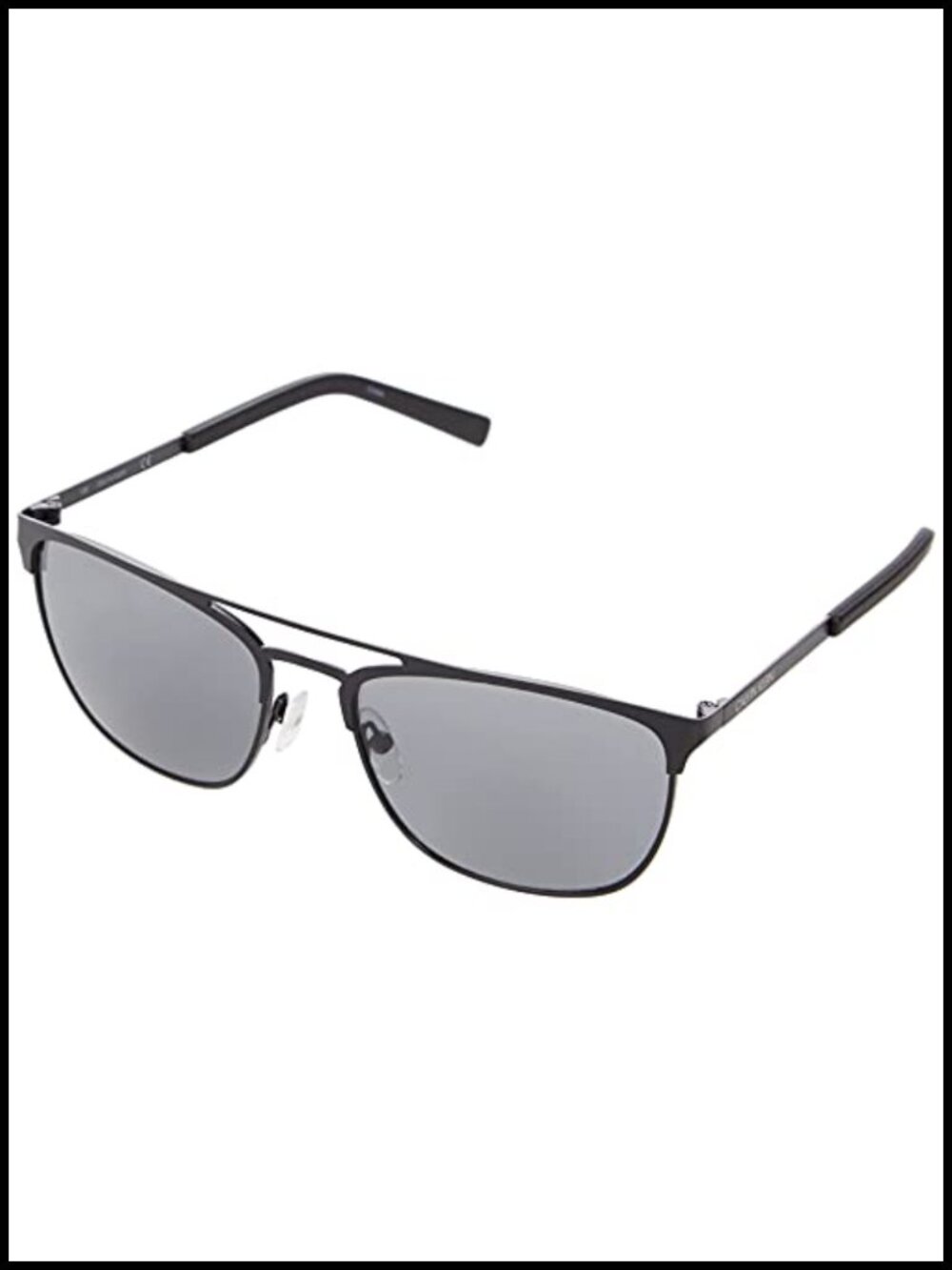 Square Metal Sunglasses with Double Bridge and Adjustable Nosepads UV Protection
